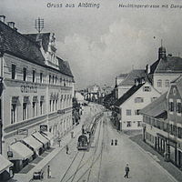 Altötting - Neuöttinger Straße mit Dampfstraßenbahn