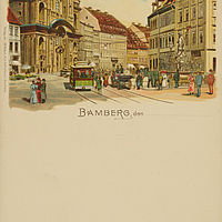 Der Grüne Markt mit Martinskirche - Lithografie
